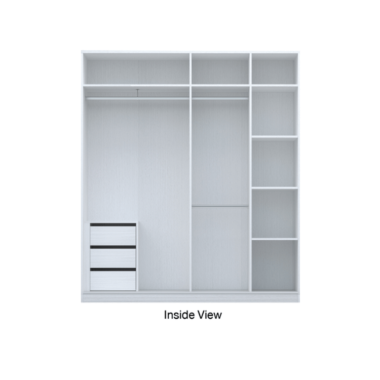 ชุดห้องนอน + ที่นอนสปริง 5 ฟุต WISDOM DESIGN FURNITURE รุ่น NOBLE สีขาว/กลอสซี่เบจ